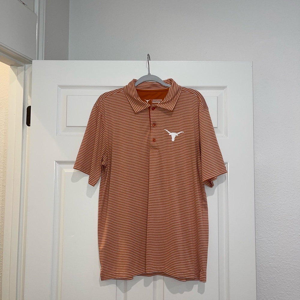 University of Texas Longhorn Men's Striped Polo Shirt - Orange